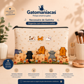 Bolsa de Maquiagem de Gatinho Fofa com Estampa de Gato Necessaire Organizadora Cosmético Gatomaníacas