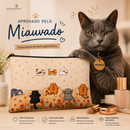 Bolsa de Maquiagem de Gatinho Fofa com Estampa de Gato Necessaire Organizadora Cosmético Gatomaníacas
