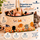 Bolsa de Maquiagem de Gatinho Fofa com Estampa de Gato Necessaire Organizadora Cosmético Gatomaníacas