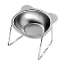 Comedouro Bebedouro Tigela Elevado Inclinado Ergonômico Regulável Removível Inox para Gato Gatomaníacas
