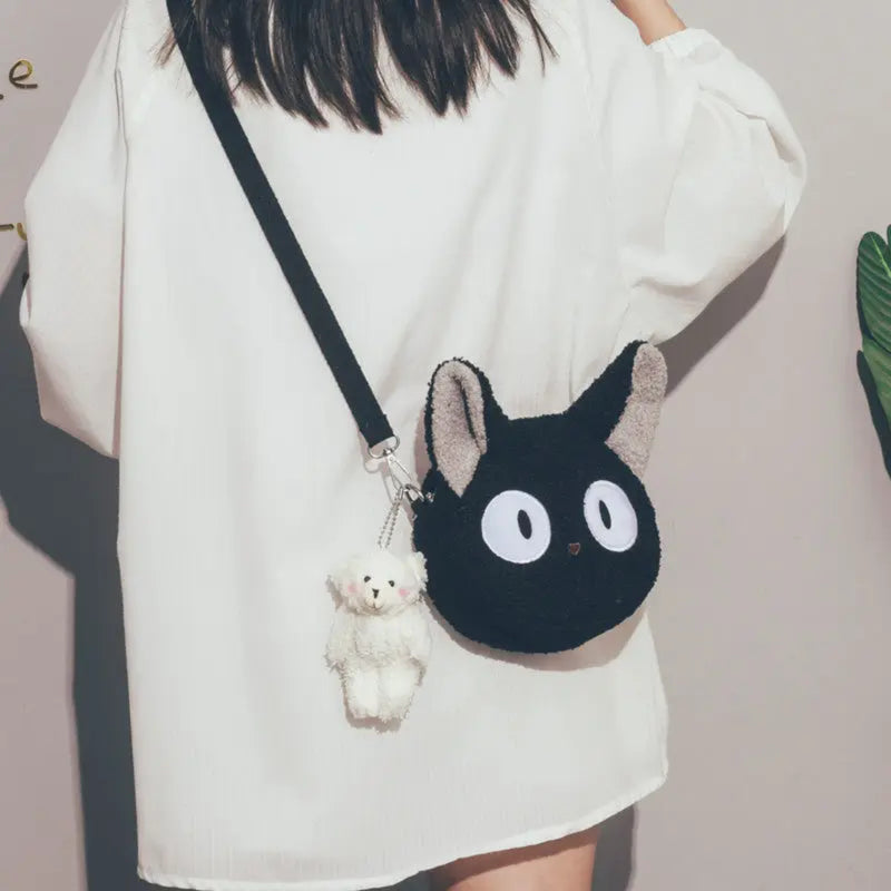 Bolsa Bolsinha de Gato Gatinho Pelúcia Gata Jiji Feminina
