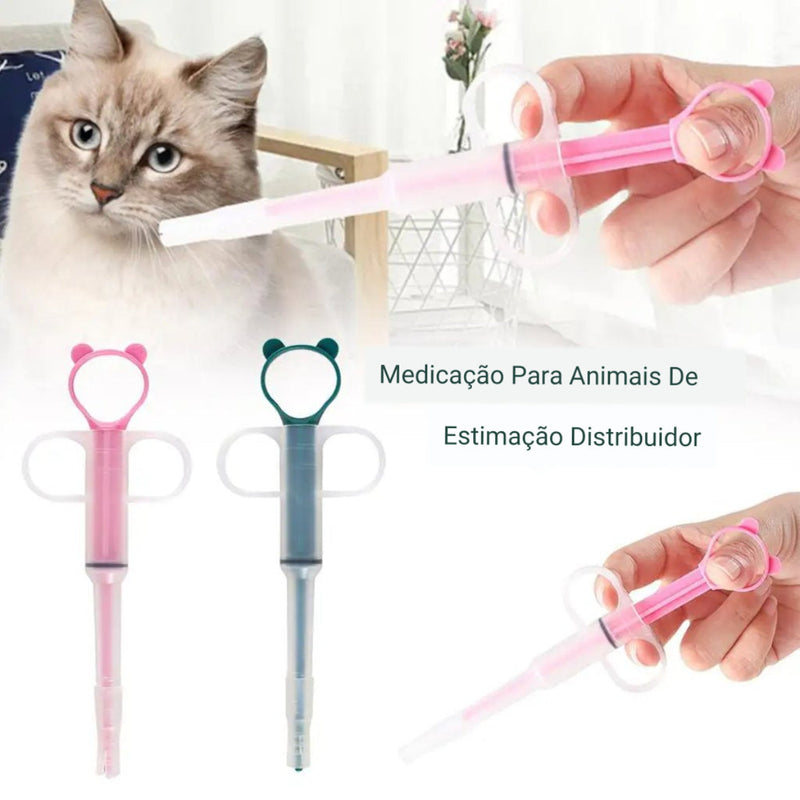 Seringa Aplicador de Comprimidos Remédio Medicamentos para Gatos Cães Pet Gatomaníacas